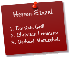 Herren Einzel  1. Dominic Grill 2. Christian Lemmerer 3. Gerhard Matuschek